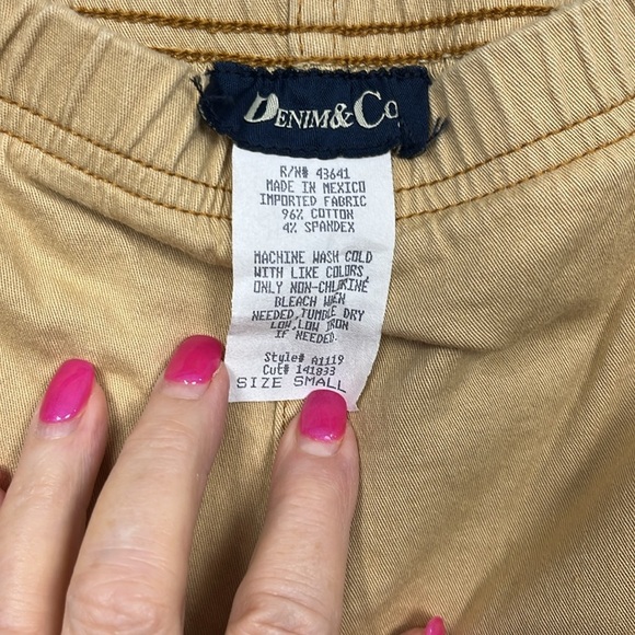Denim & Co Womens Khaki Pants 16 Tan Pull-On Stretch Waist Back Pockets NWOT - Picture 2 of 10